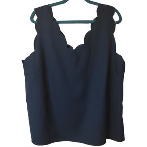 SHEIN Petal Collar Tank Top Size 3XL Turquoise